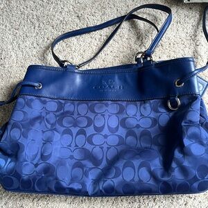 Coach Blue Signature Tote Bag